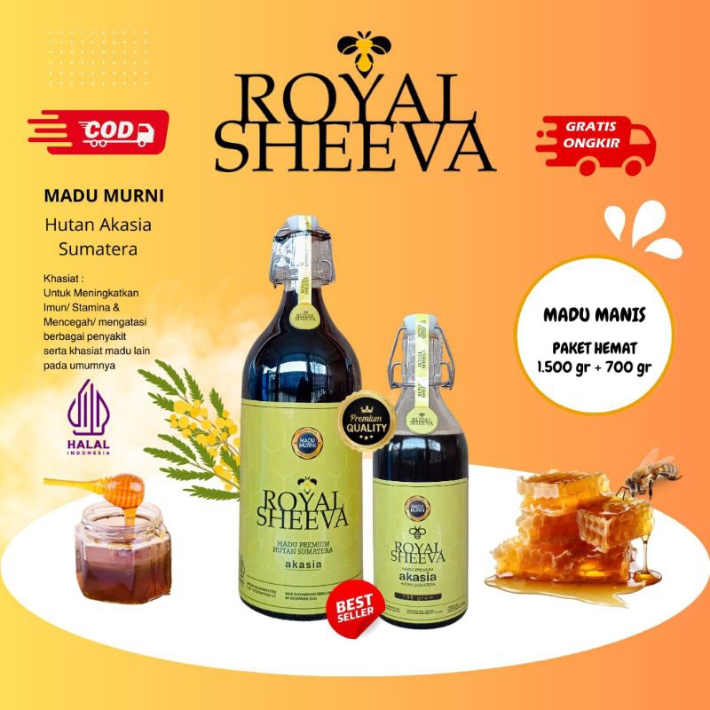 

bundle madu murni royal sheeva madu asli hutan akasia sumatera 2.800 gr halal mui