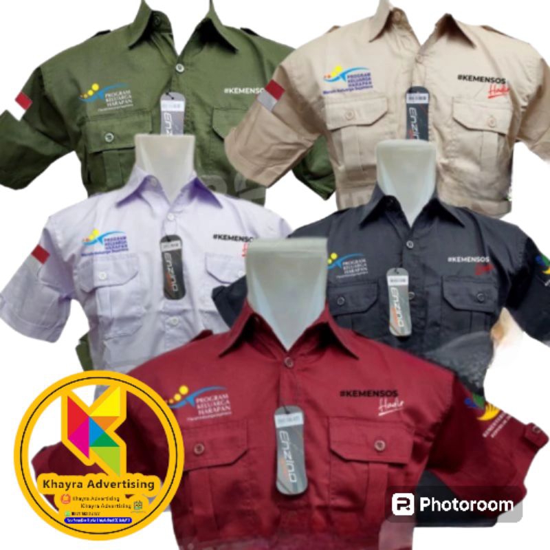 kemeja kemensos hadir pkh seragam kemensos hadir pkh baju kemensos pkh lengan pendek