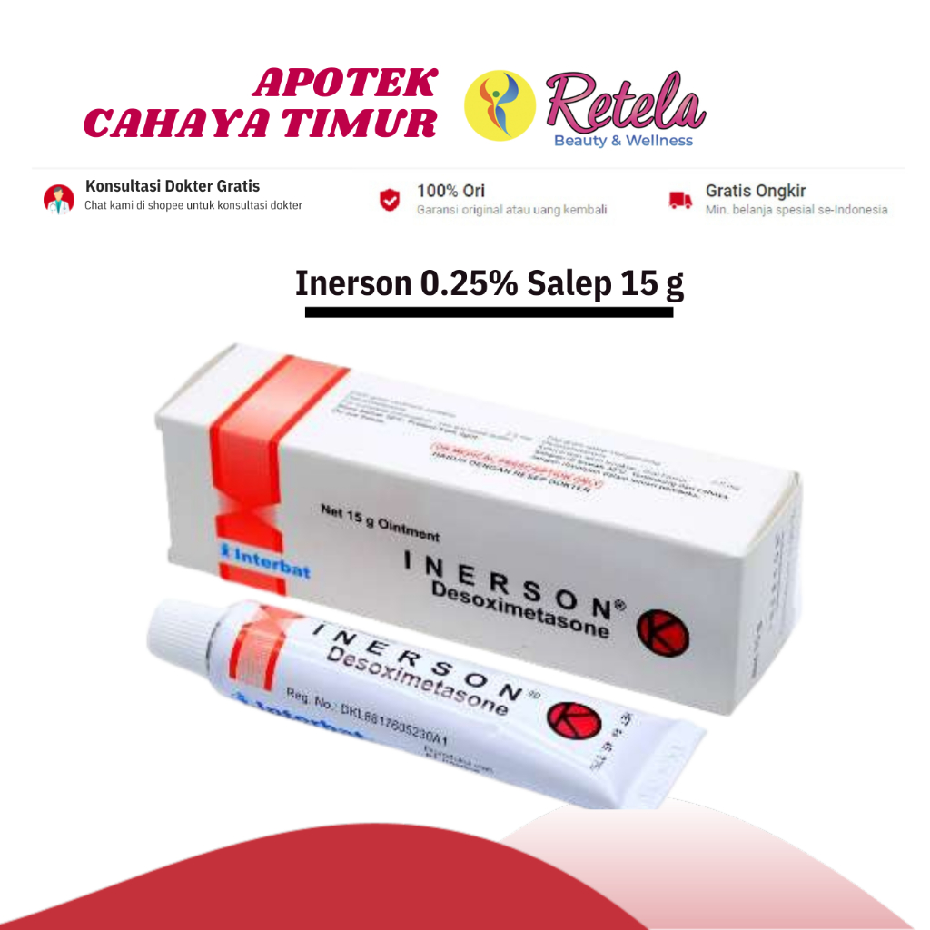 Inerson 0.25% Salep 15 g/radang kulit/alergi