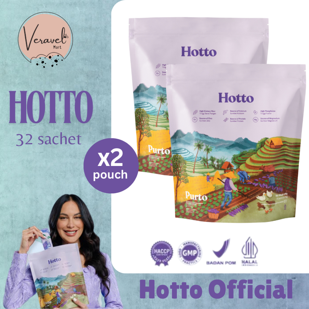 

Hotto Purto Superfood Multigrain dengan Ubi Ungu 2 pouch isi 32 sachet official original sereal oat ubi ungu sarapan sehat rendah kalori