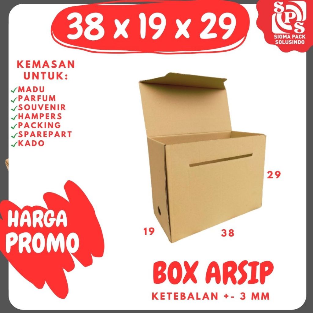 

Box File 38x19x29 cm (Tebal) Kardus/polos/Arsip/File/filebox/arsipbox