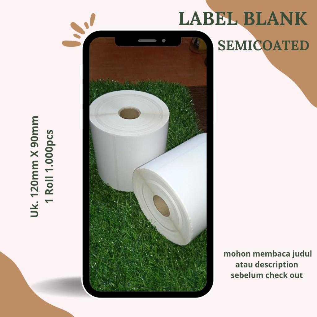 

LABEL BLANK SEMICOATED UK. 120MM X 90MM // 1 ROLL @ 1.000pcs