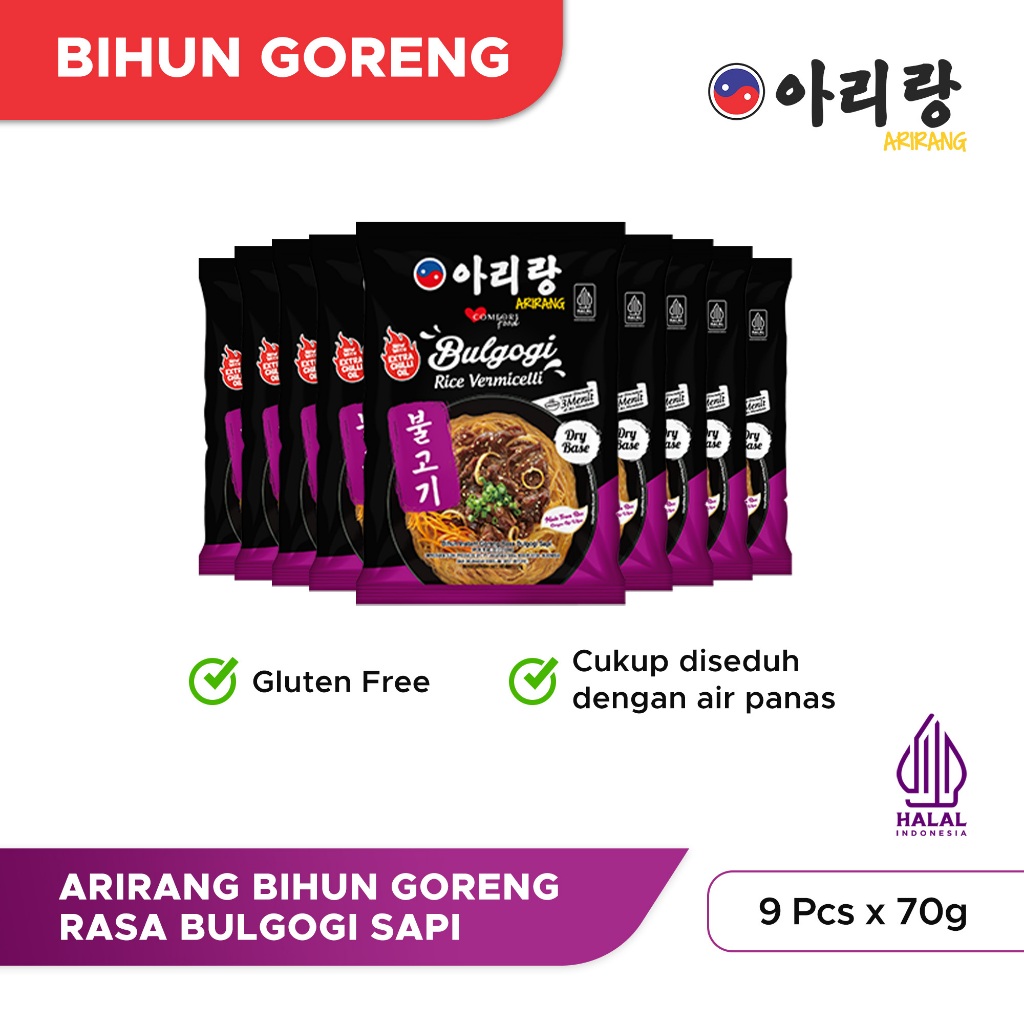 

9 Pcs Arirang Bihun Goreng Rasa Bulgogi Sapi 70g (AR127)