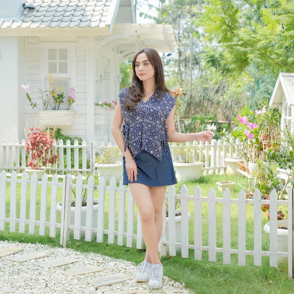 KINNAS BATIK VELLA BATIK Vest Batik Atasan Kerja Wanita Atasan Blazer Wanita Tanpa Lengan