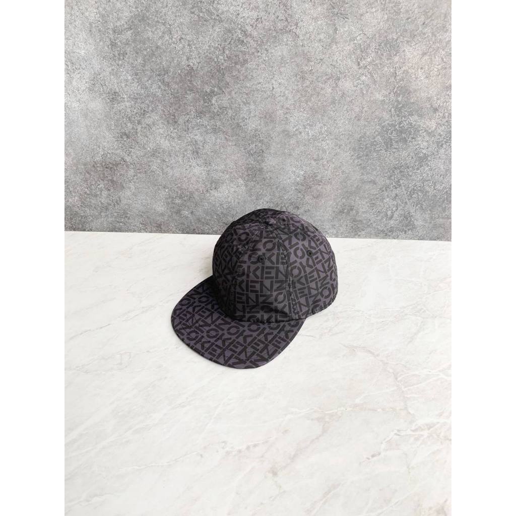 Kenzo monogram logo snapback cap in charcoal