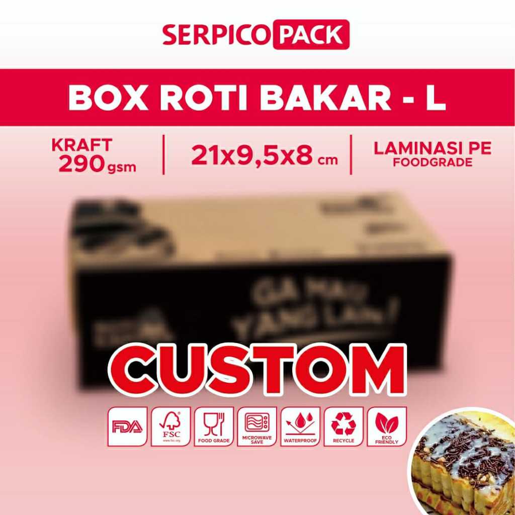 Custom Box Roti bakar 1 porsi