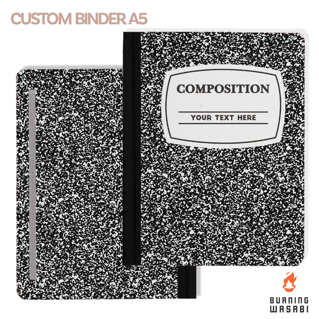 

Binder Composition Book A5 6 20 Ring Custom Nama Burning Wasabi
