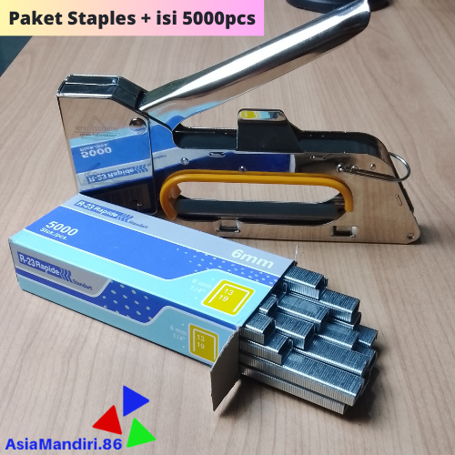 

Staples Tembak R23 + Bonus isi 5000pcs Gun Tacker Stapler Staples Perekat Powerfull YUKIDO