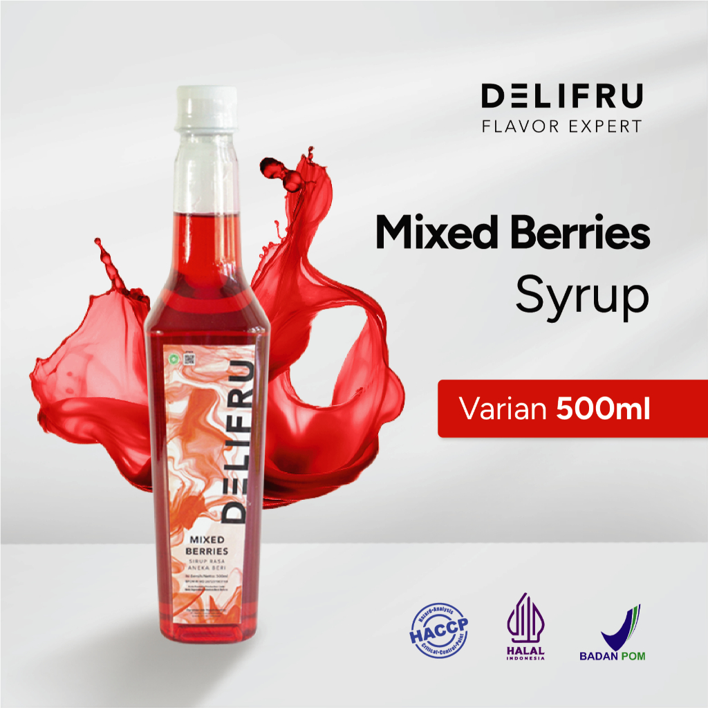 Delifru Mixed Berries Syrup 500 ml - Sirup Aneka Buah Beri