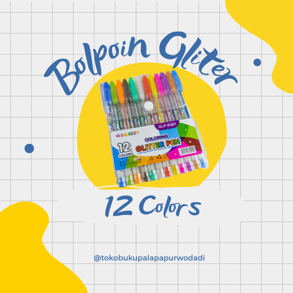 

Bolpoin Gliter 12 Warna