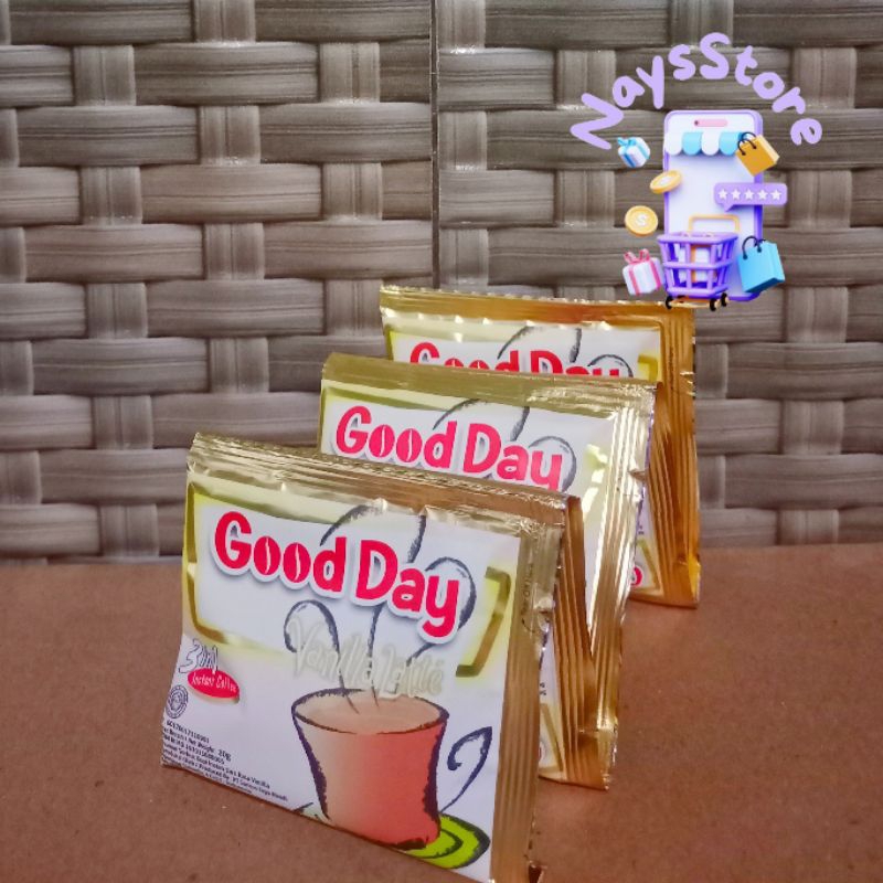 

Kopi Good Day Vanilla Latte 1 renceng isi 10 pcs
