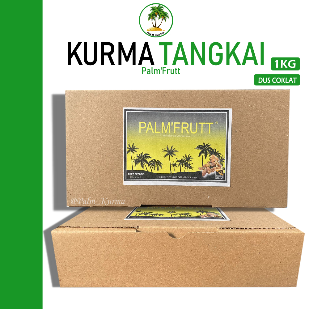 

KURMA TUNISIA TANGKAI [1KG] | Kurma Palm'frutt Original Premium [KEMASAN DUS COKLAT]