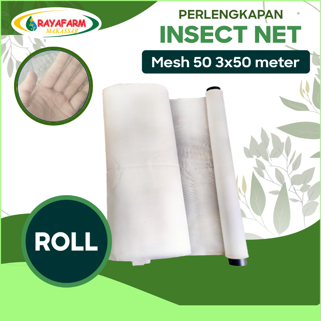 Insect Net Putih Mesh 50 Lebar 3 x 50 meter - Roll