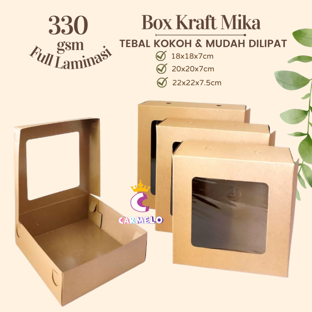 

Dus Kue Jendela / Box Kue Window / Dus Nasi Laminasi / Dus Kraft / Kardus Nasi Laminasi Jendela