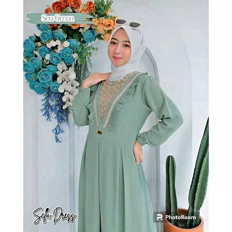 GAMIS SELLA DRESS CRINGKEL AIRFLOW MIX BORKAT KEKINIAN MODEL BARU GAMIS CFRINGKEL MEWAH MI BORKAT KE