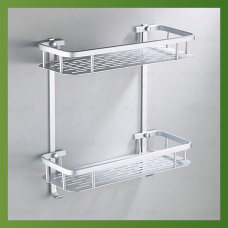 Rak Dinding Serbaguna Free Baut /Rak Toilet/Rak Sabun Kamar Mandi Aluminium/Rak Double layer 2 susun