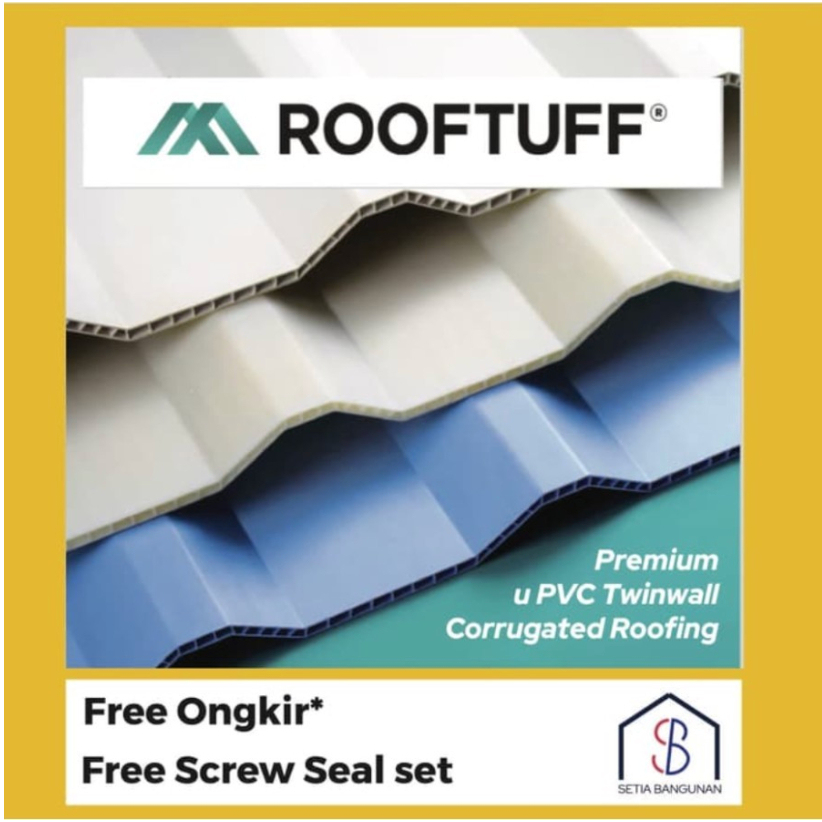 Atap uPVC ROOFTUFF- FREE ONGKIR JADETABEK/atap dingin/atap uPVC Twinwall Corrugated Roofing