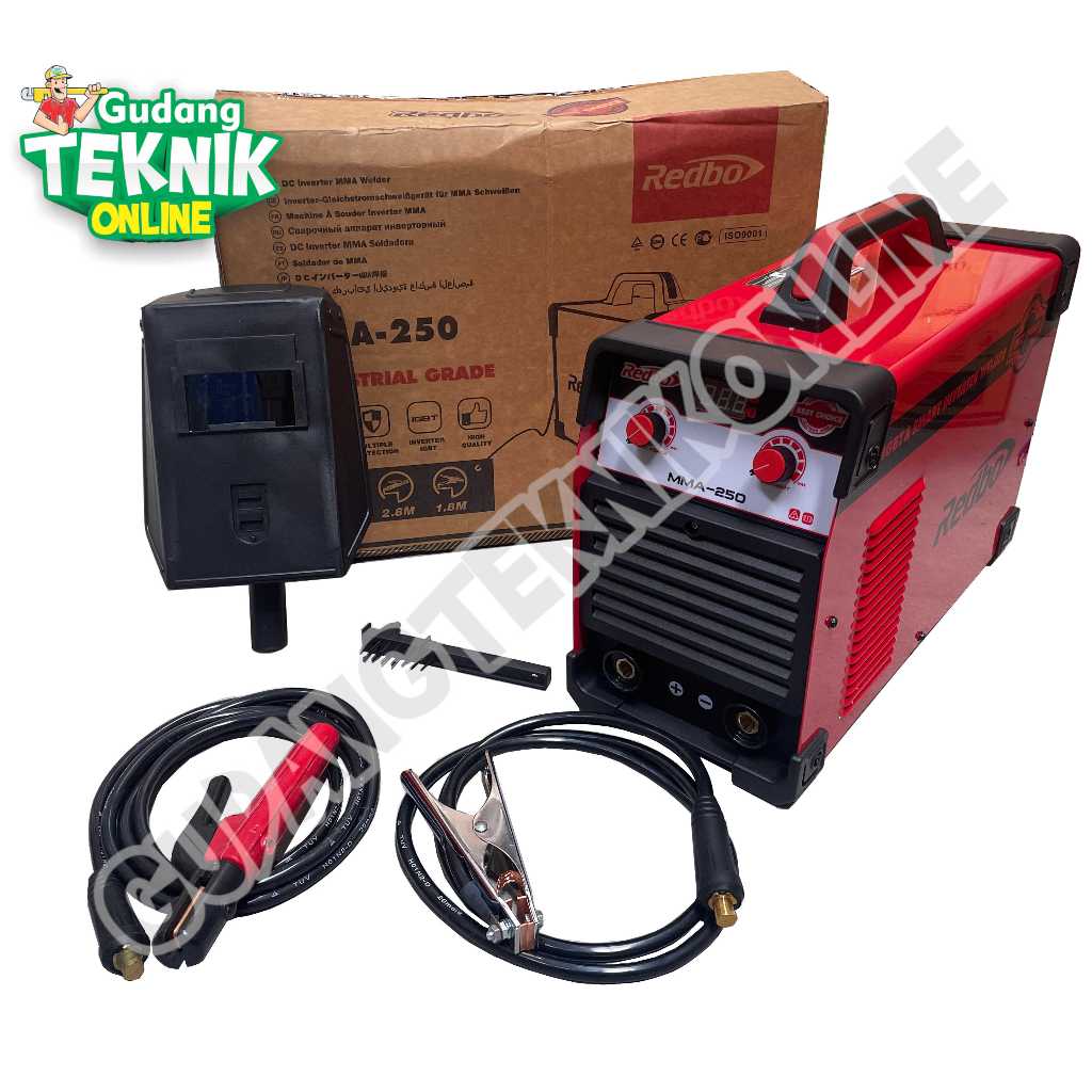 REDBO Mesin Las MMA250 MMA250S 1 3 PHASE / Mesin Las Listrik Trafo Travo Trapo MMA 250 -  Inverter W
