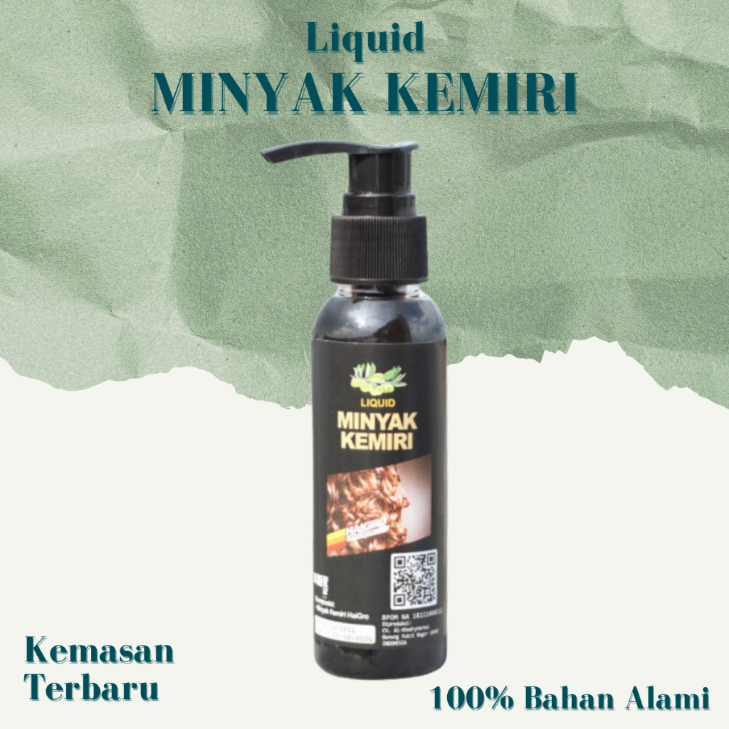 Liquid Minyak Kemiri Haigro Herbal Penumbuh dan Penghitam Rambut Alami