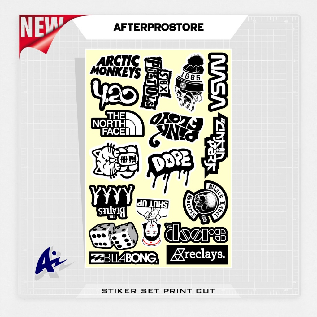 

STICKER PACK VINYL / MOTIF MUSIKAL / STIKER SET / HP LAPTOP / HELM / BRAND / INTIP / WATERFROOF