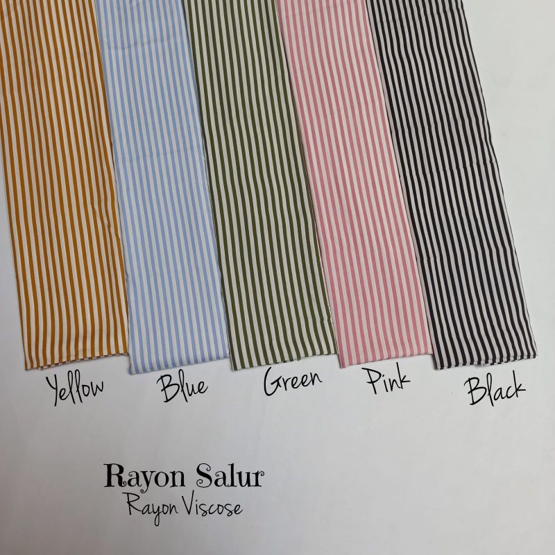 (HARGA 0,5m) KAIN RAYON VISCOSE MOTIF SALUR KECIL