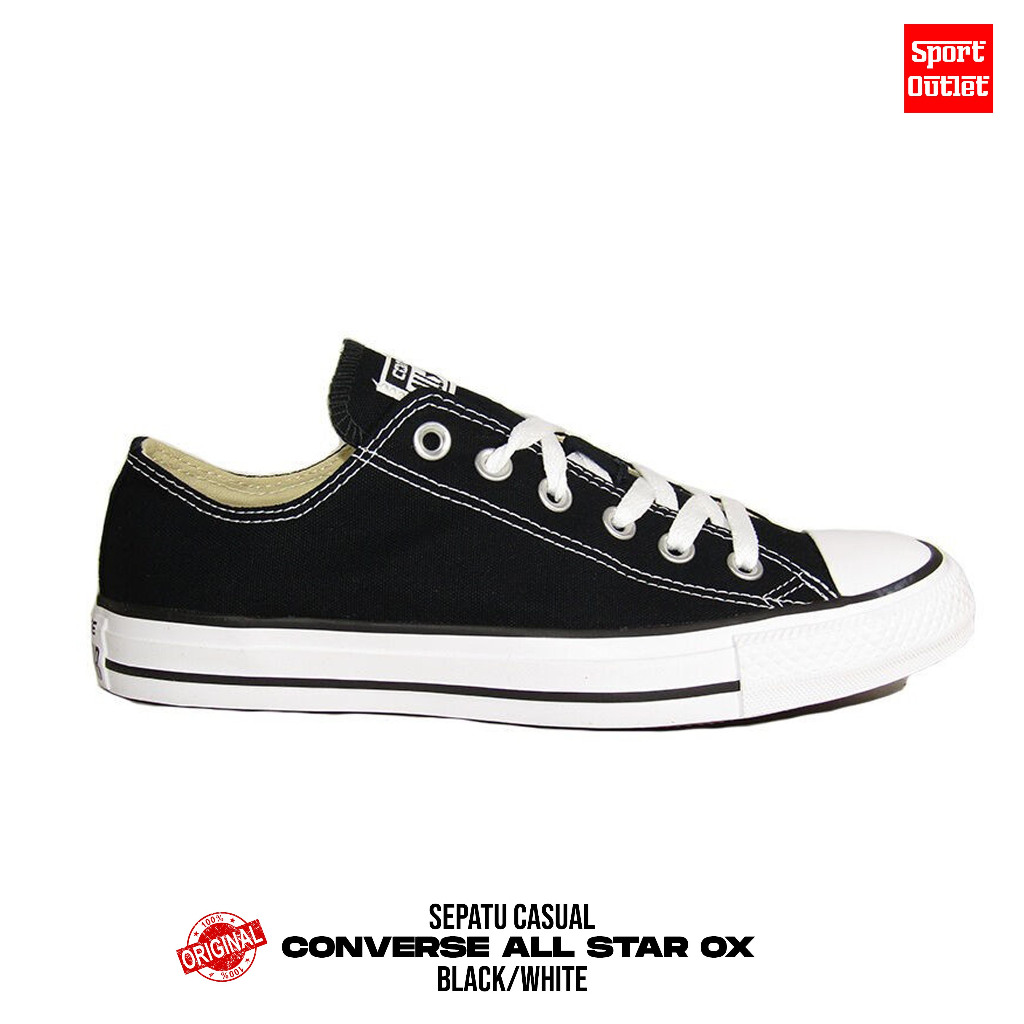 SEPATU CASUAL CONVERSE ALL STAR OX BLACK/WHITE - M9166C
