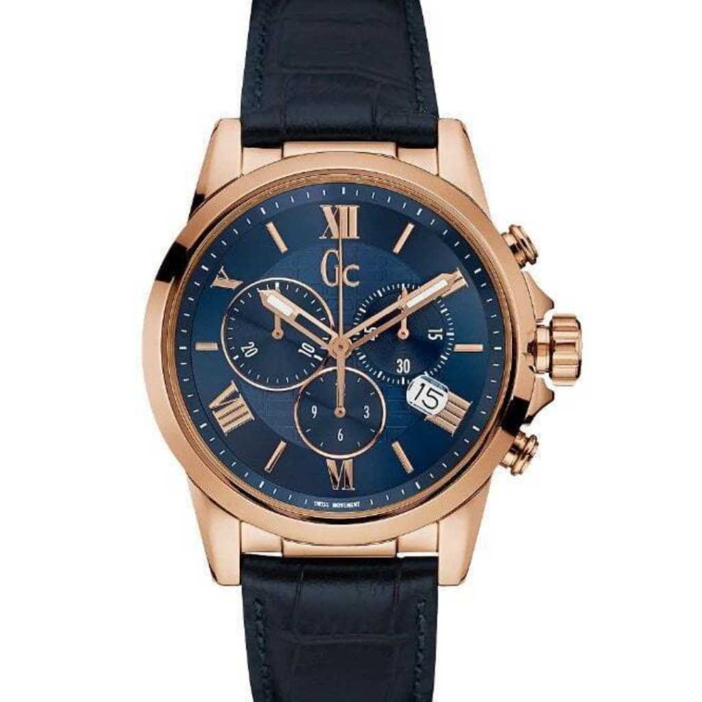 JAM TANGAN PRIA GUESS COLLECTION GCY08003G7 Y08003G7 Y 08003G7 ESQUIRE ANALOG BLUE LEATHER STRAP