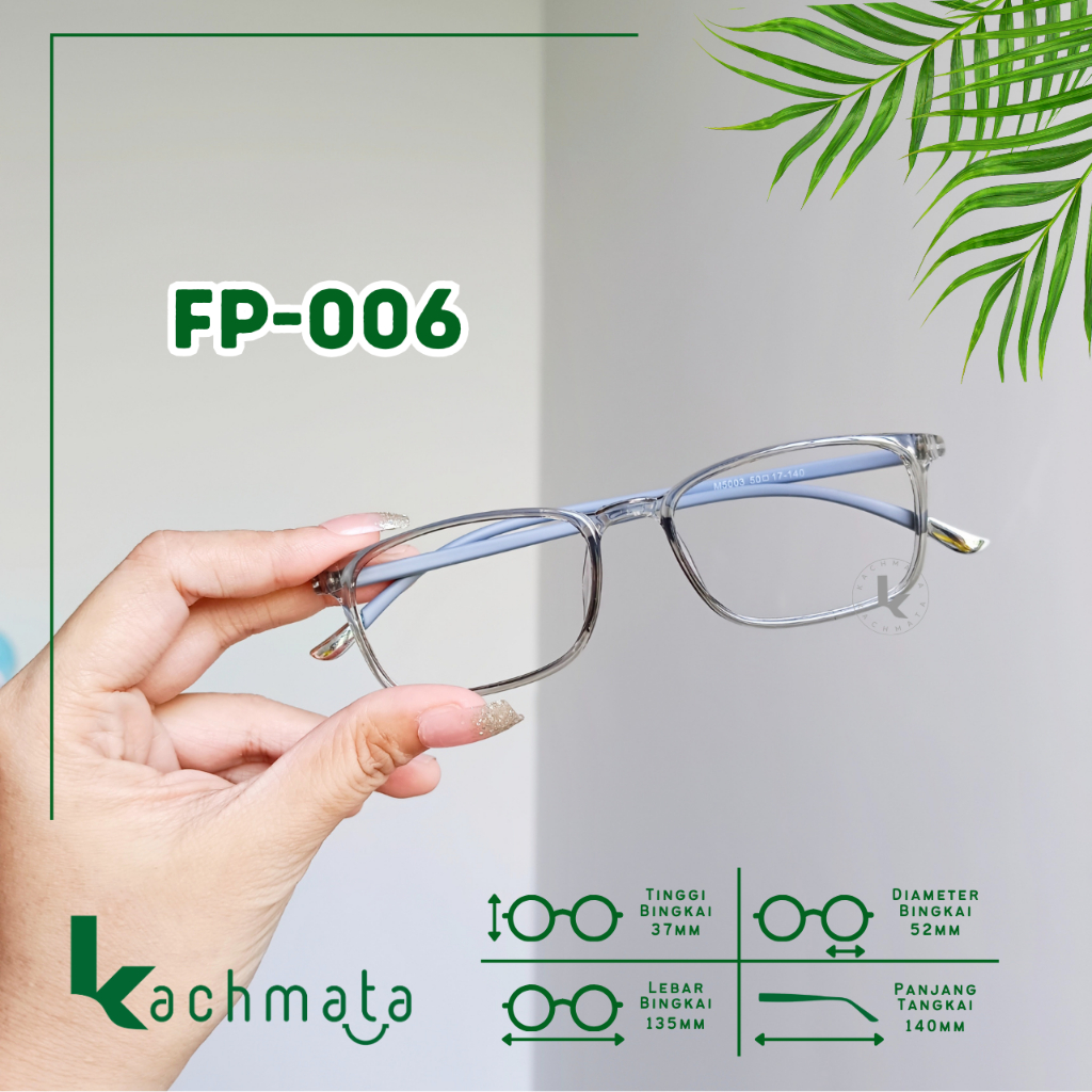 KACHMATA ( FP-006 ) - Kacamata Kotak Persegi Panjang Plastik - Kacamata Pria Kacamata Wanita