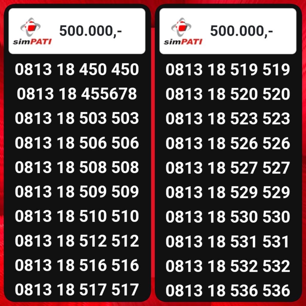 NOMOR CANTIK & REQUEST NOMOR klik cari Nomor Cantik Indonesia @42