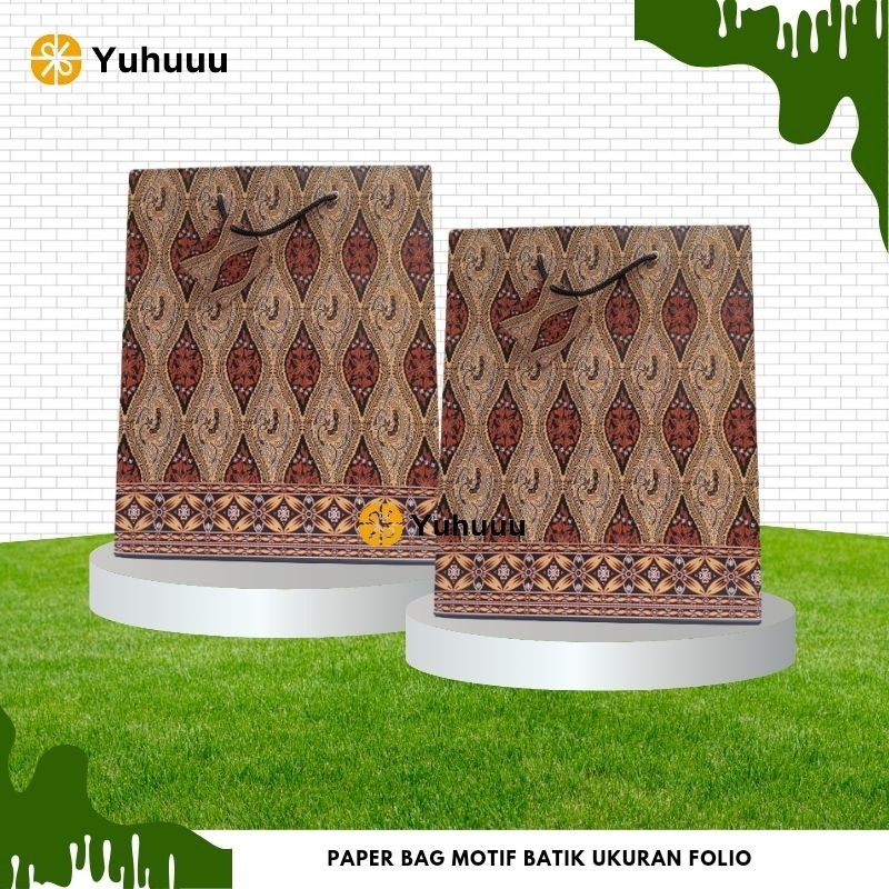 

Paper Bag Tas Tenteng Tas Kado Souvenir Hampers Motif Batik Ukuran Folio