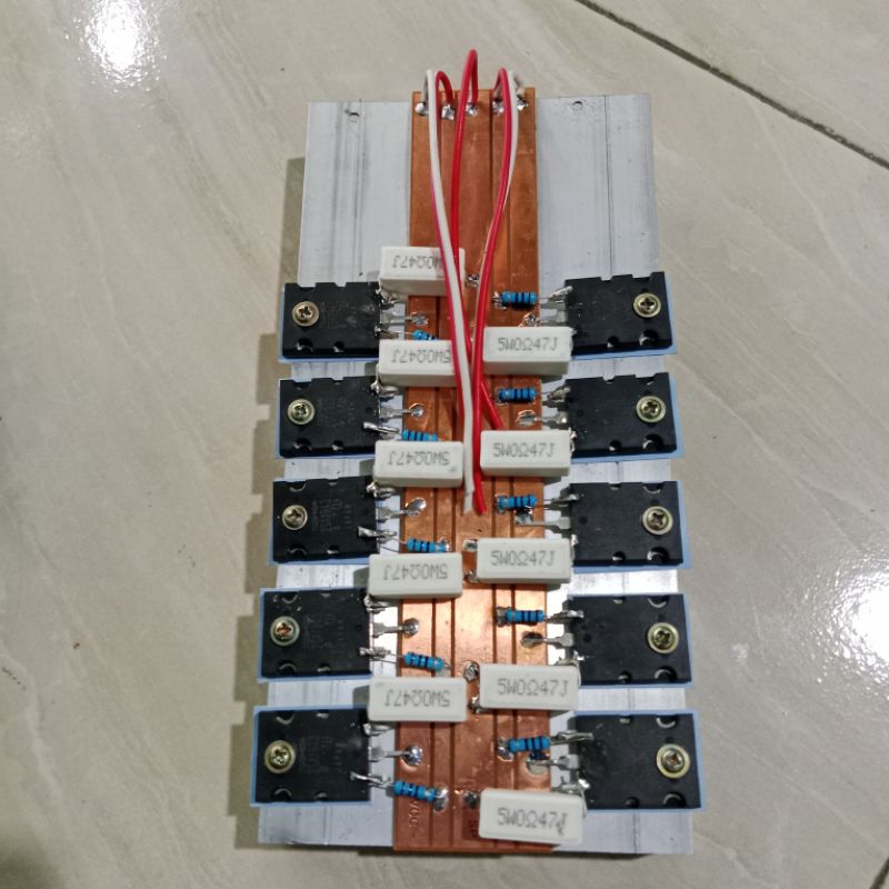 heatsink pendingin plus final 5 set transistor TOSHIBA 1943 5200 original japan
