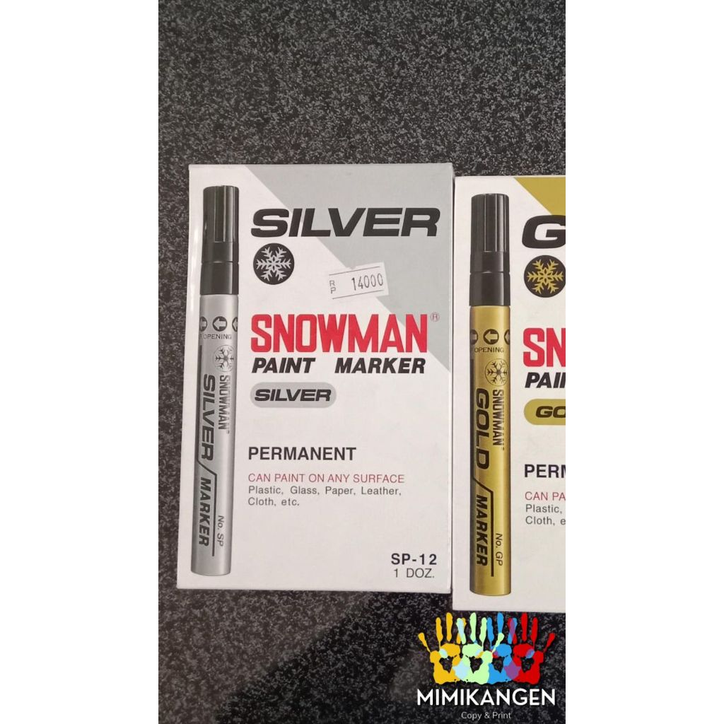 

(1 pcs) Spidol SNOWMAN Paint Marker Permanent Gold Silver