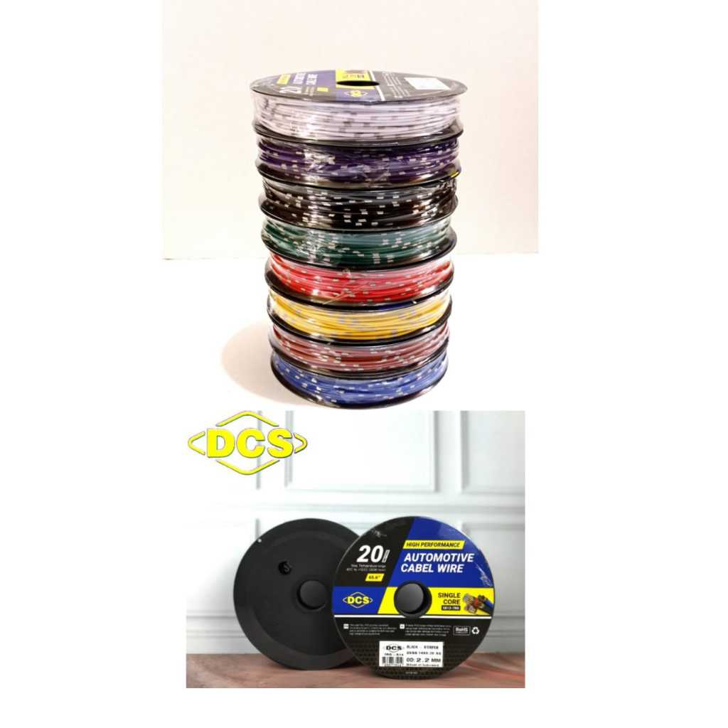 (AK) KABEL ENGKEL ROLL KABEL PEMASANGAN AUDIO LAMPU MOBIL MOTOR 20M
