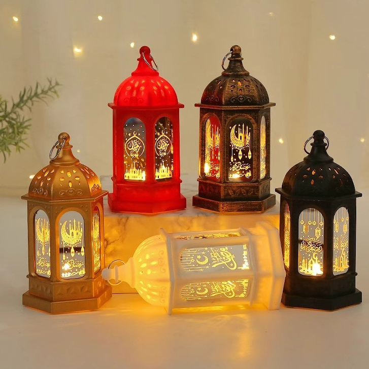 Hallowen Lentera Lampu Led Muslim Hiasan Idul Fitri Ornamen Lampu Lilin Gantung Dekorasi Mubarak Kub