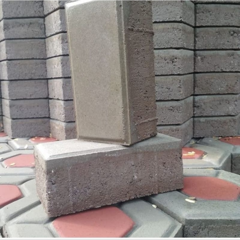 Paving Bata Hexagon abu tebal 6cm