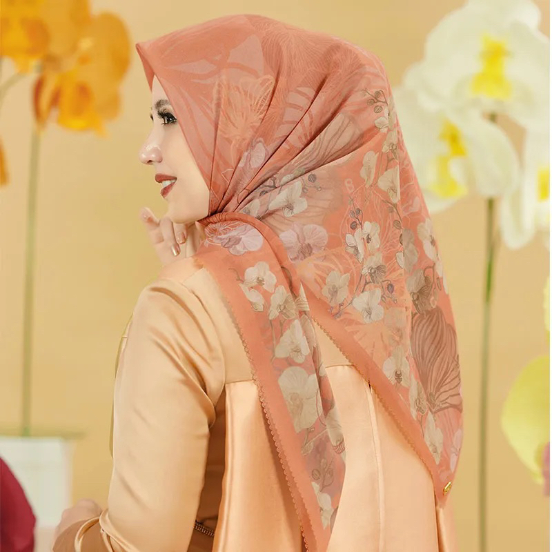 Buttonscarves x Sarah Sofyan Orchide Blaze Orange