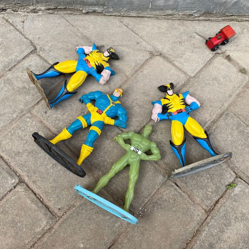 action figure Xmen wolverine iceman cyclops figure toy original Marvel lawas jadul