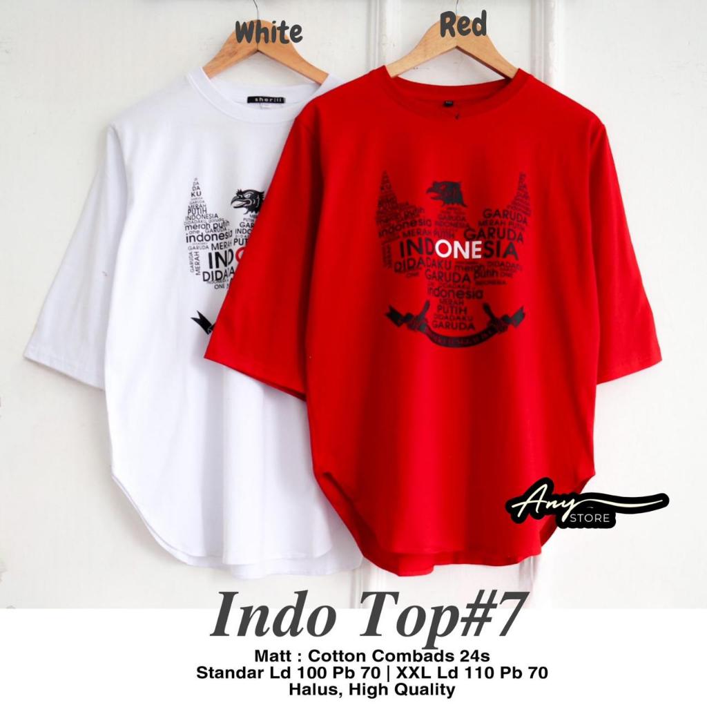 INDO TOP Atasan Kaos Merah Putih Indonesia Kaos Kemerdekaan 17 Agustus 17an Agustusan Seragam