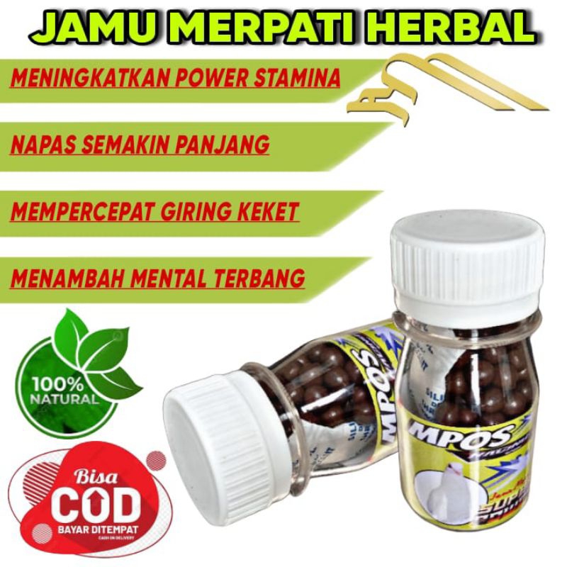 JAMU MERPATI MPOS RACING ISI 100 PIL  extra power Sarang walet extra ginseng teki super Giring keras