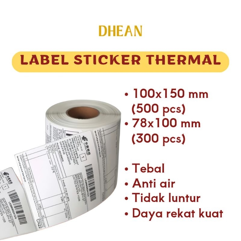 

Kertas Label Sticker Thermal Resi Barcode 100x150 mm Isi 500 Lembar per Roll Lipat