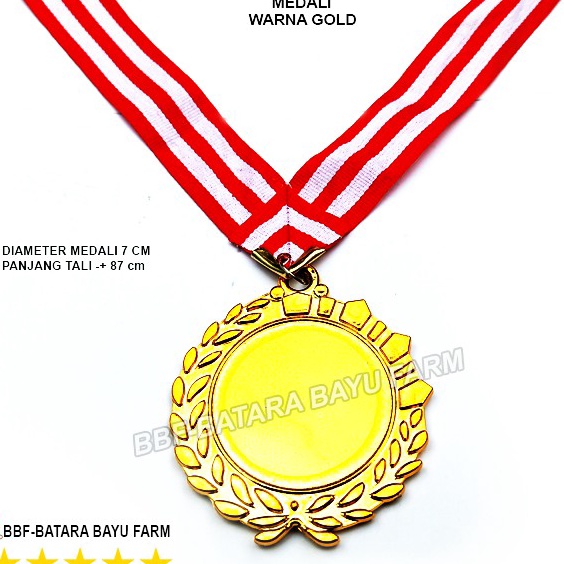 Penawaran Terbaik Medali murah warna gold plus tali bahan plastik