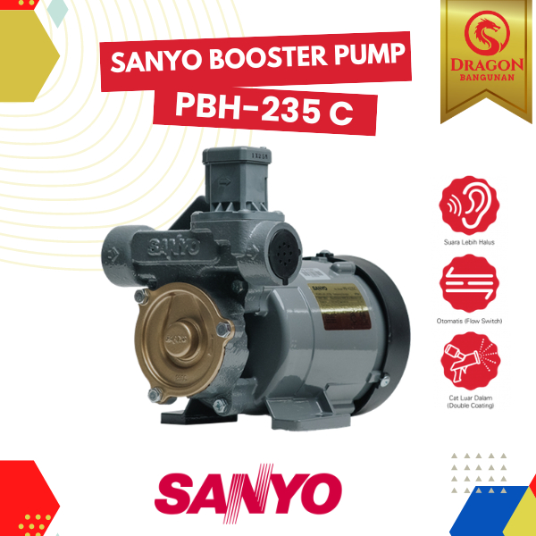 Pompa Air Sanyo PBH 235 C - Pompa Booster Sanyo - Pompa Pendorong Sanyo 200 Watt