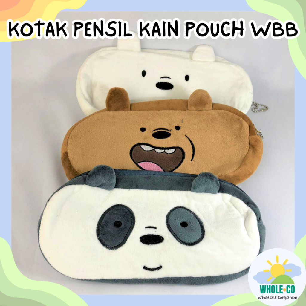 

Tempat Pensil Kain Pouch WBB Premium Kotak Beruang We Bare Bears Grizzly Polar Bear Panda Lucu Unik Imut Termurah Grosir Cod