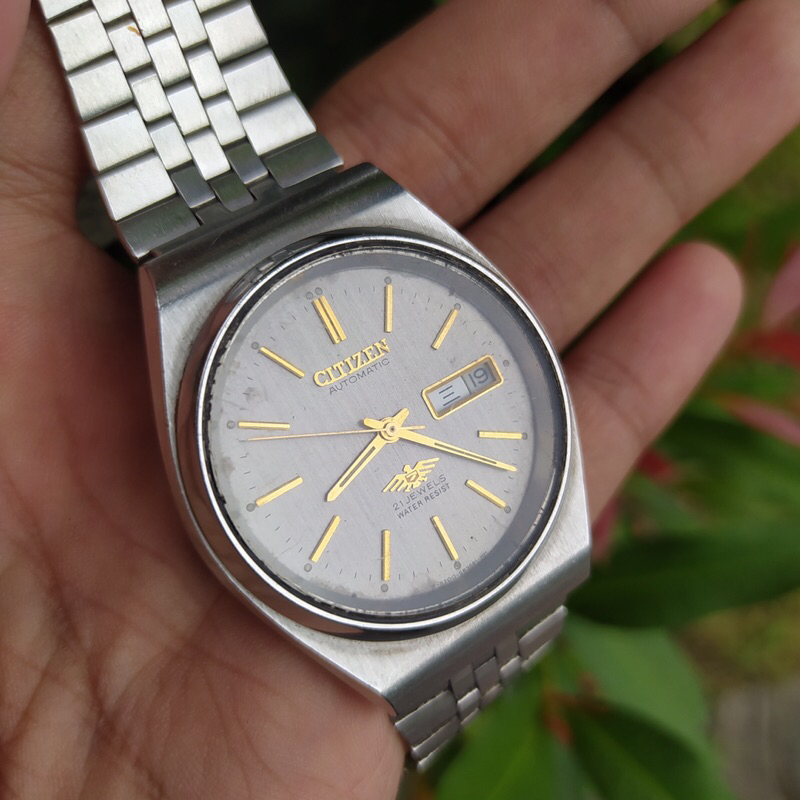 jam tangan vintage Citizen Automatic Japan day kanji kuno antik jadul classic