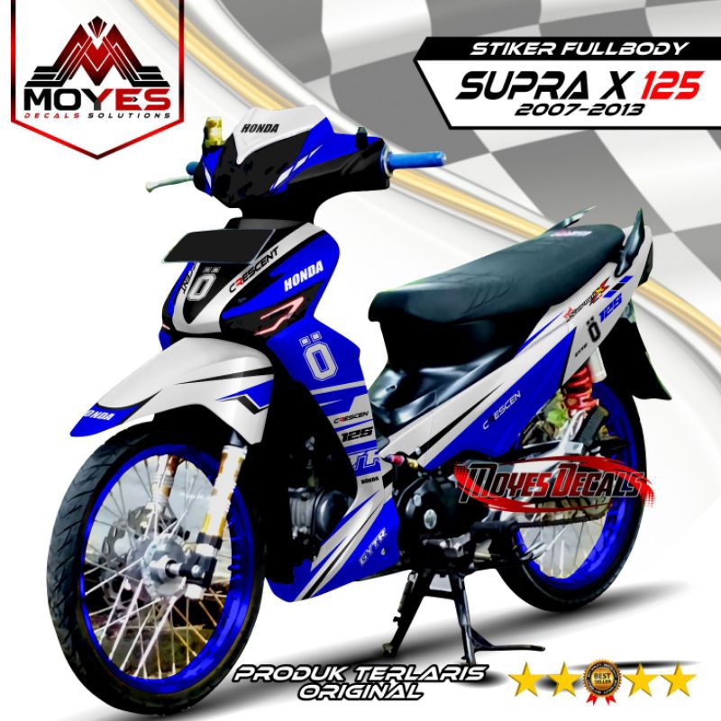 Decal Honda Supra X 125 motif Ohlins ,Decal Sticker Honda Supra X 125 Full Body Support 2007 - 2013
