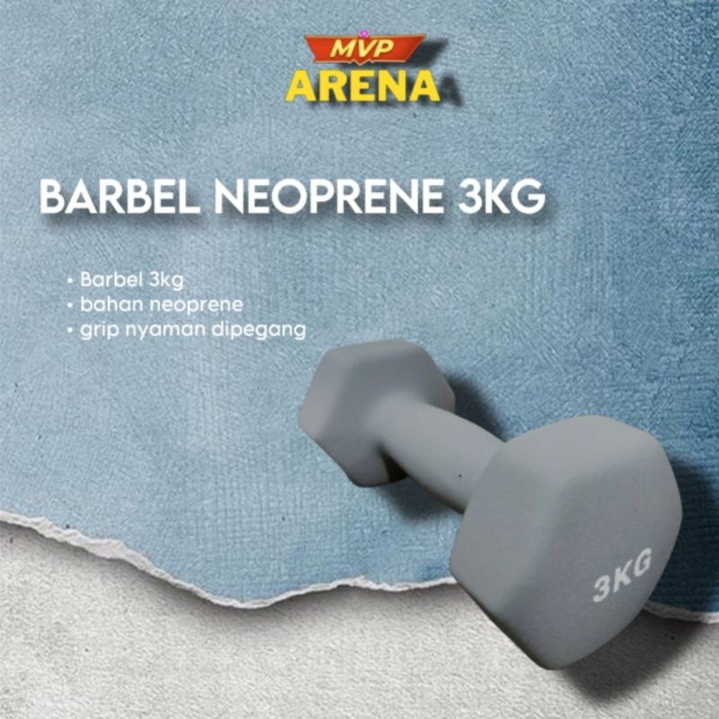 barbel besi neoprane 3 kg / dumbel besi 3kg barbel 3 kg