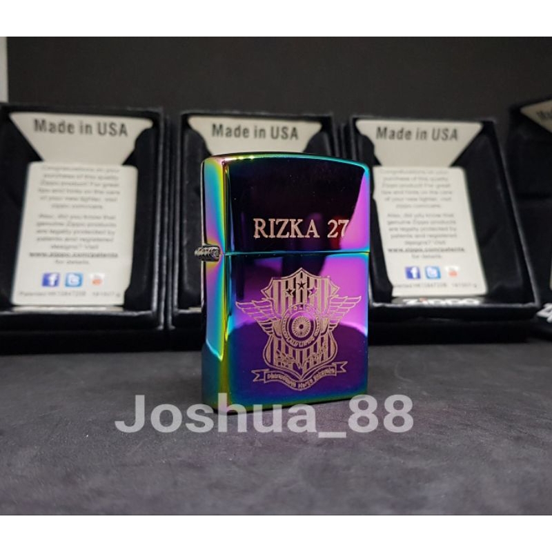 Zippo Korek Api Custom Ukir Logo Polantas PJR Spectrum Bisa Ukir Nama