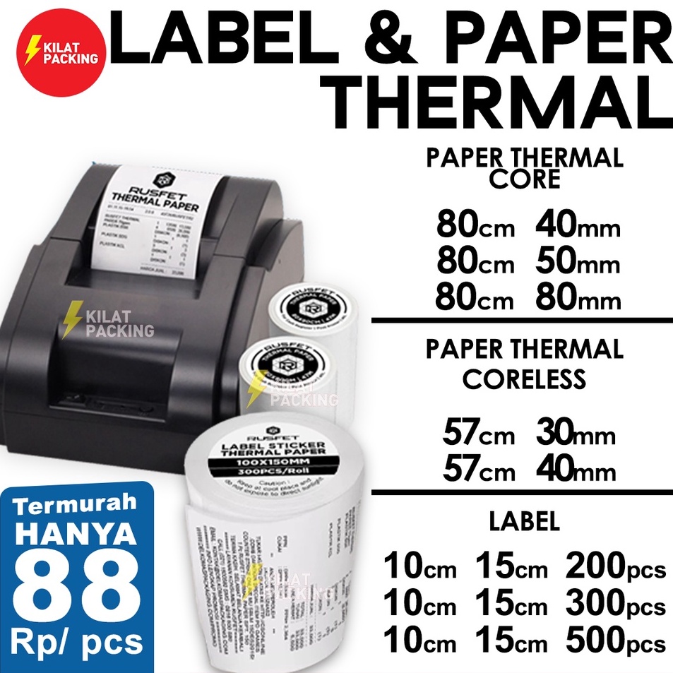 

Stiker Label Thermal Paper Resi Barcode 1mm x 15mm A6 Sticker RUSFET TERMURAH