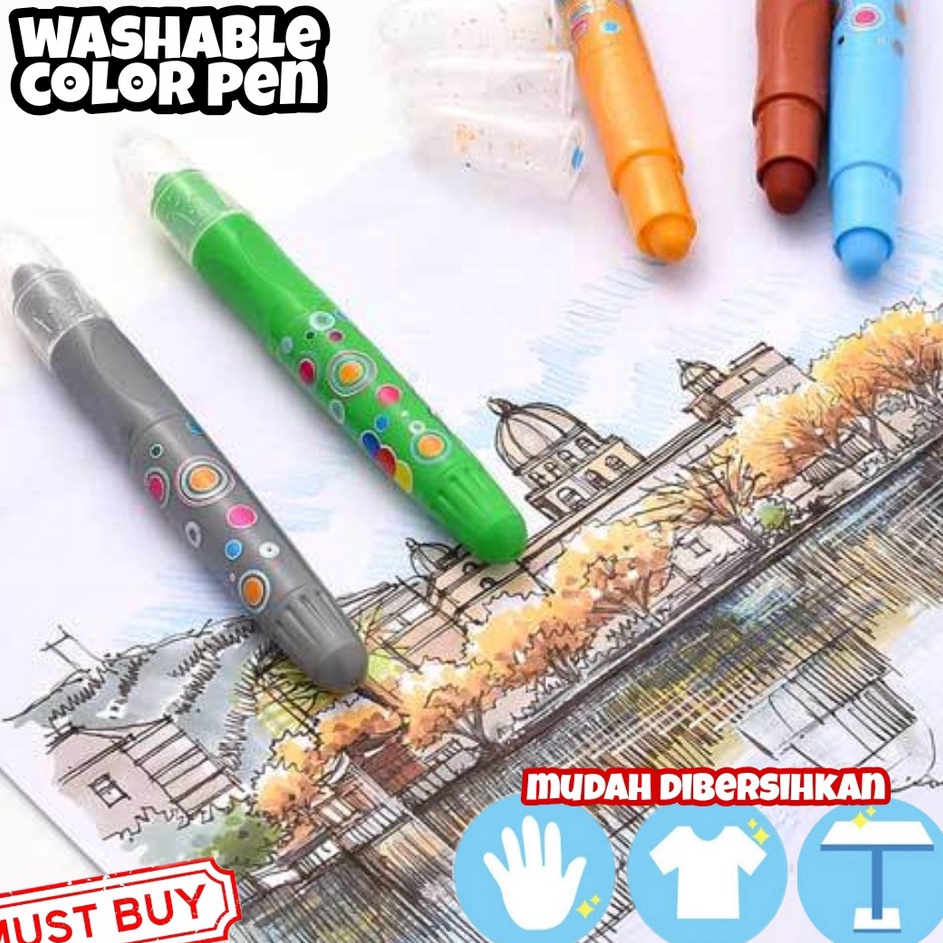 WASHABLE COLOR PEN marker spidol warna anak bisa dicuci hapus nontoxic  spidol anak bisa dihapus  sp