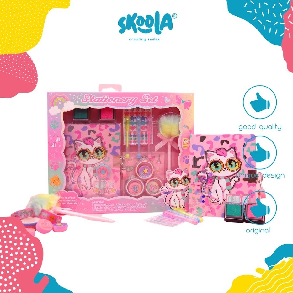 

Skoola Stationery Set Alat Tulis Fancy Anak Perempuan Unicorn Cat Staci KODE G2V3